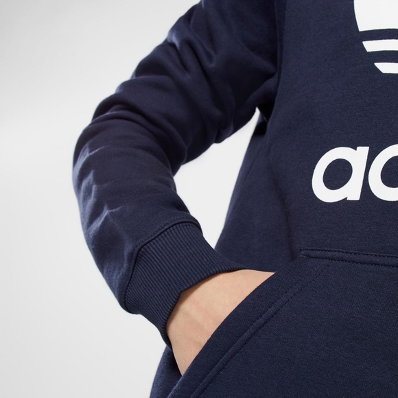 NWT Adidas Originals Trefoil Hoodie Ink - Picture 4 of 5